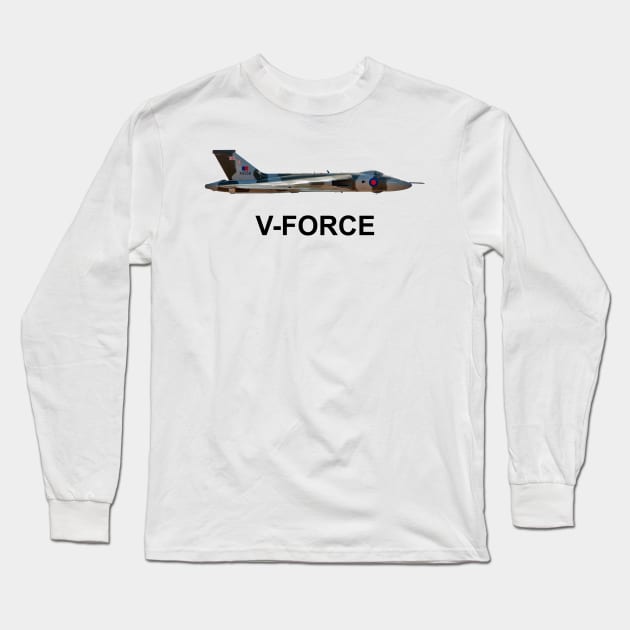 Avro Vulcan - V-Force Bomber Long Sleeve T-Shirt by SteveHClark